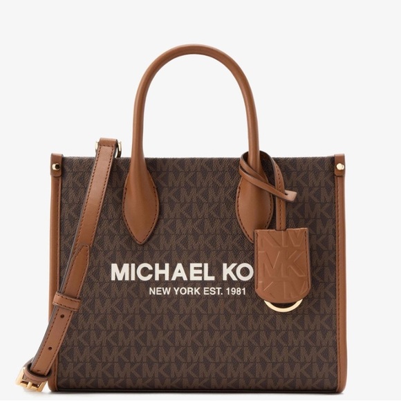 HOT DEAL 🔥TODAY Michael Kors Mirella Small Crossbody Tote Bag Brown SIGN… - Picture 2 of 15